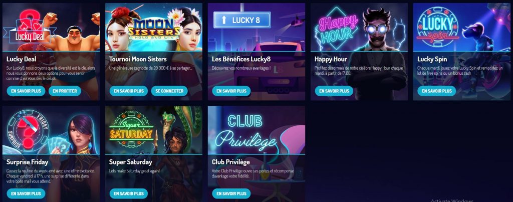 promos Lucky8 casino en ligne