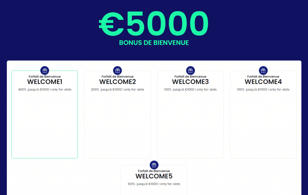 5000 euros bonus de bienvenue welcome casinobtc.bet
