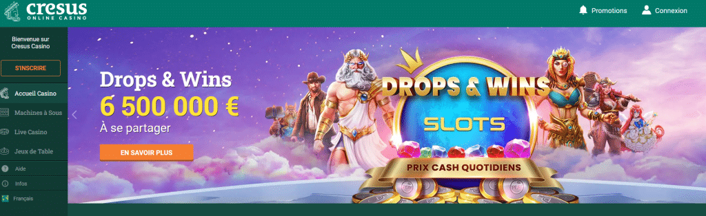 jackpot Cresus Casino promo Drops & Wins