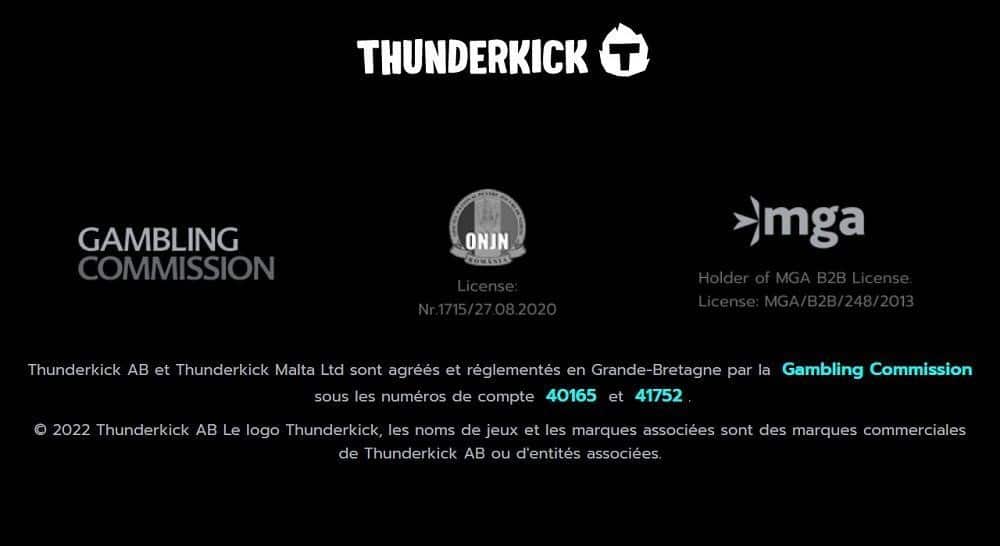 Thunderkick licenses